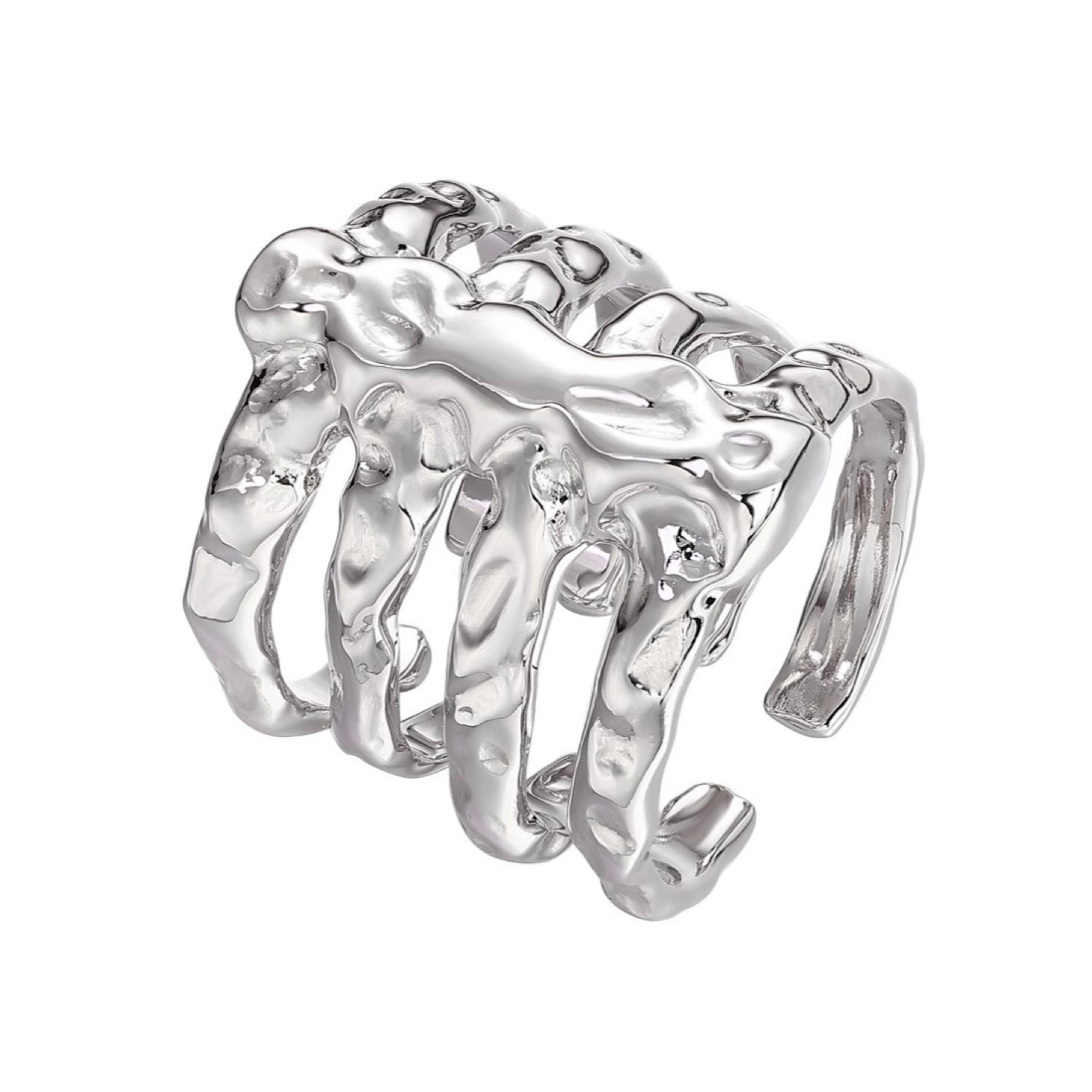Rib Cage Open Adjustable Ring - Uniqvibe