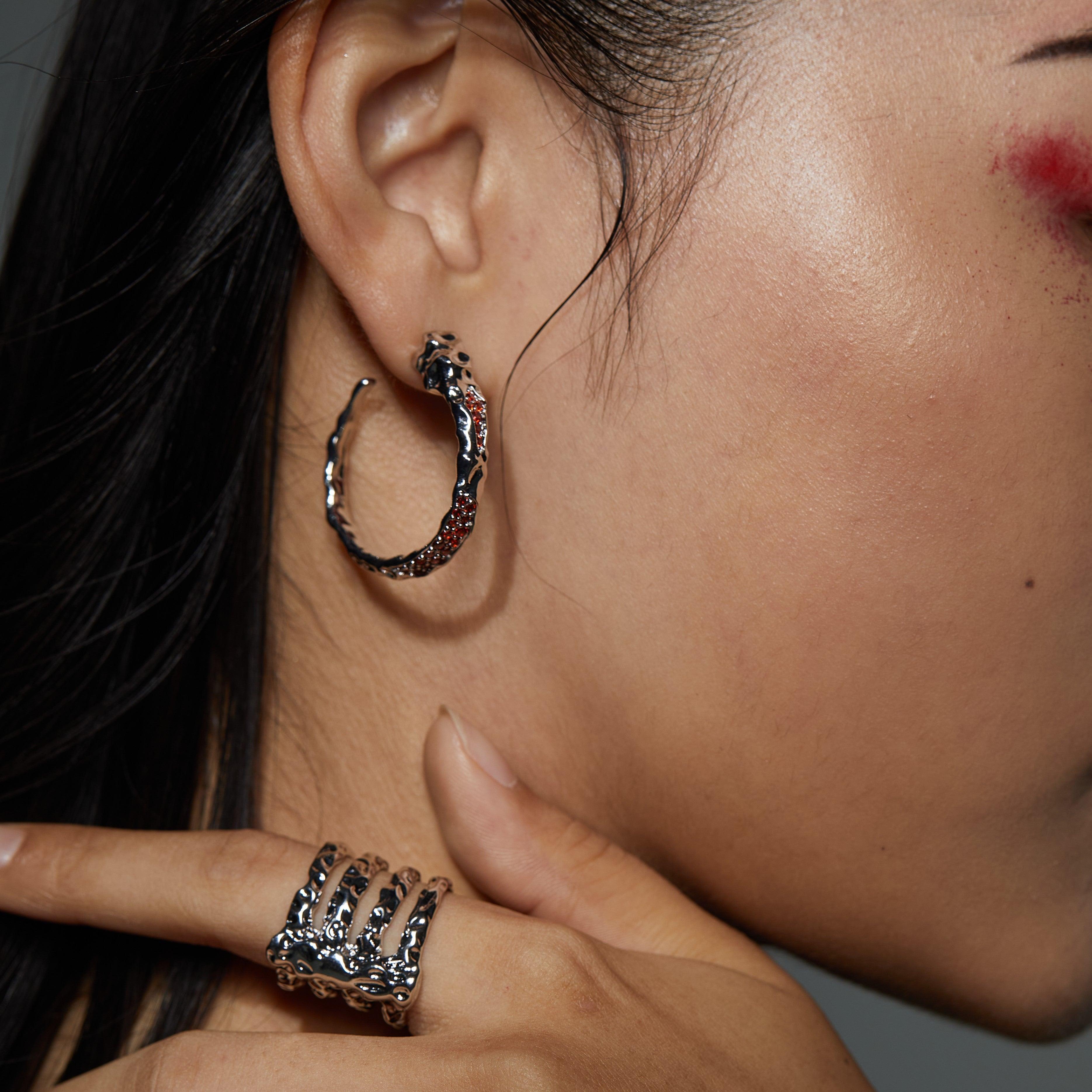 Rib Ear Hoops - Uniqvibe