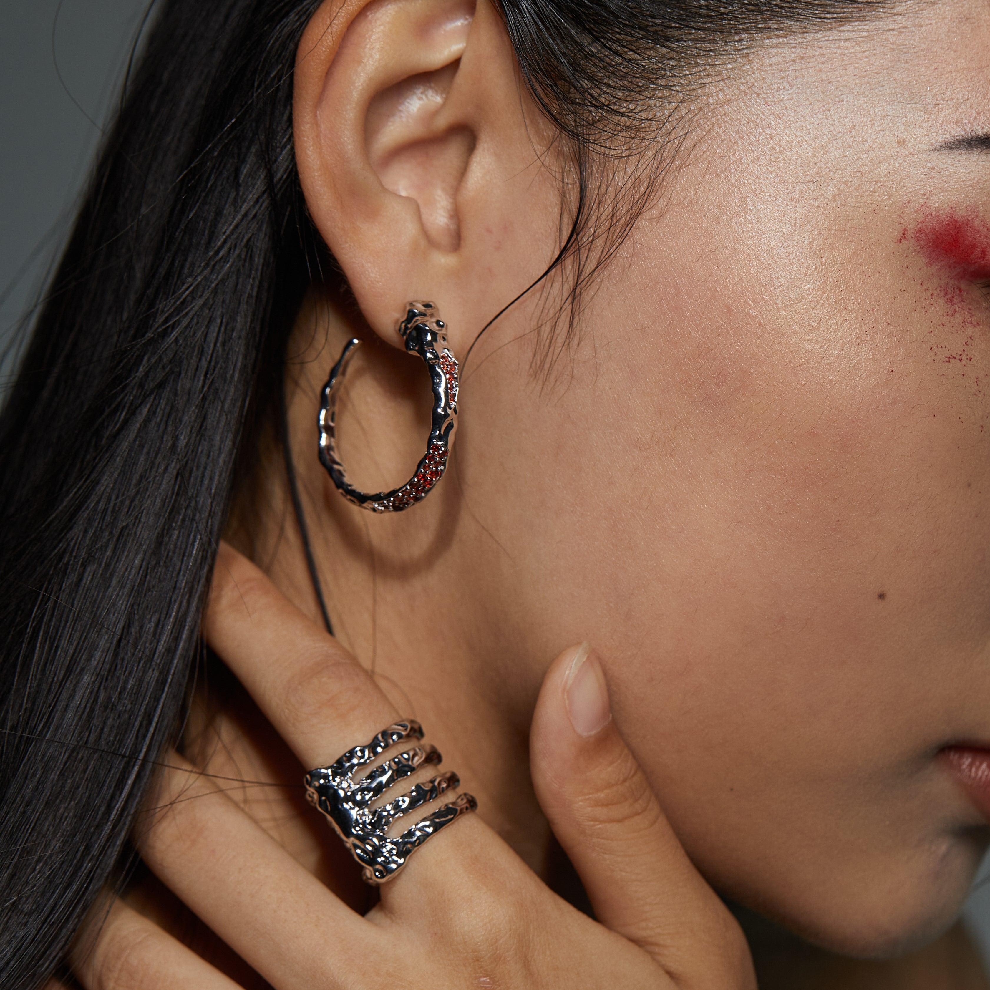 Rib Ear Hoops - Uniqvibe