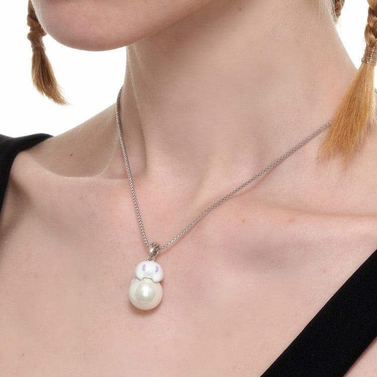 White Pearl Ghost Thin Necklace - Uniqvibe