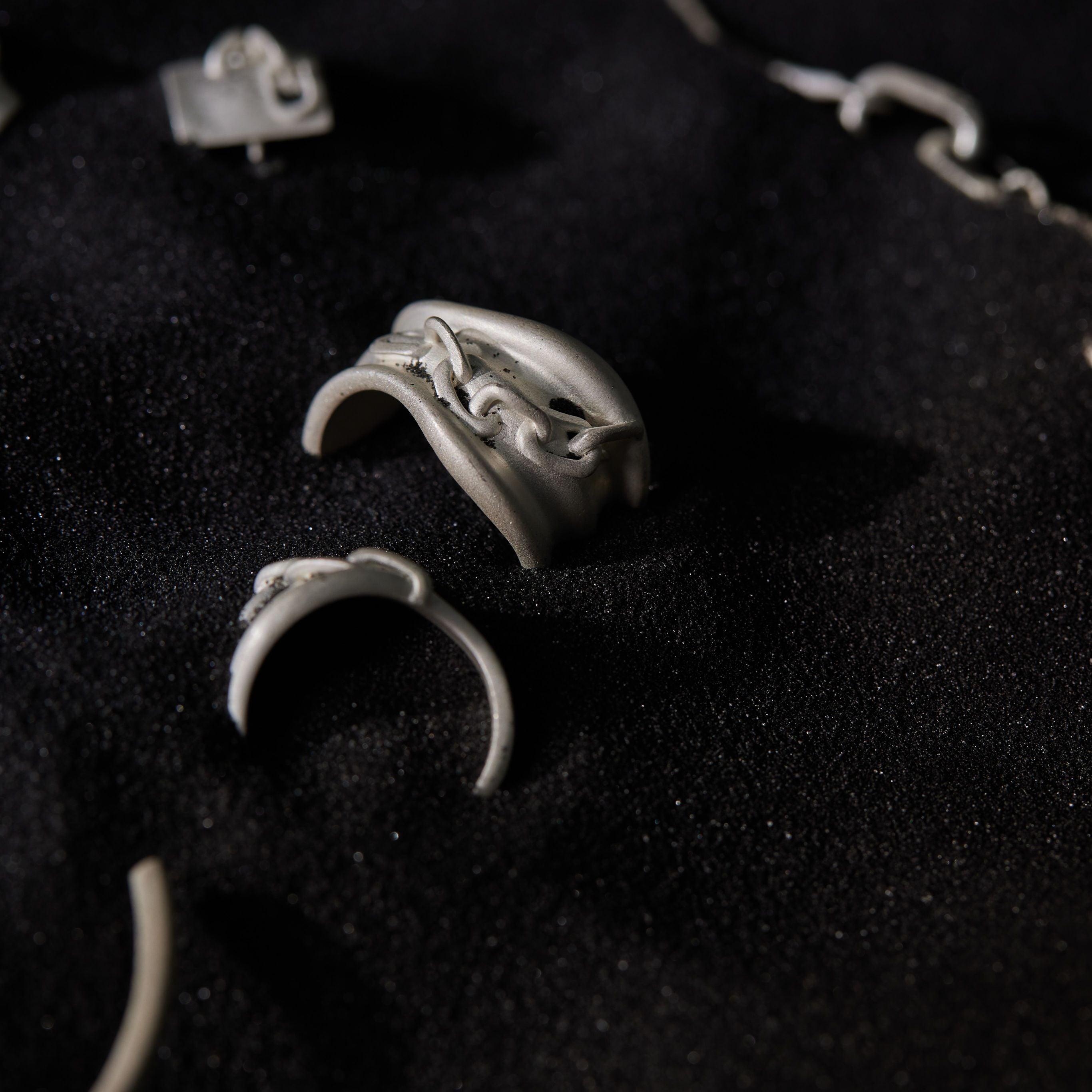 White Sand Sterling Silver Couple Ring (small) - Uniqvibe