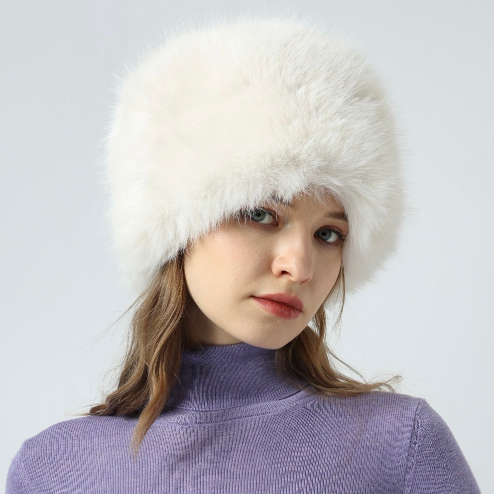 Faux Fur Thick Headband Fluffy Winter Warm Hat