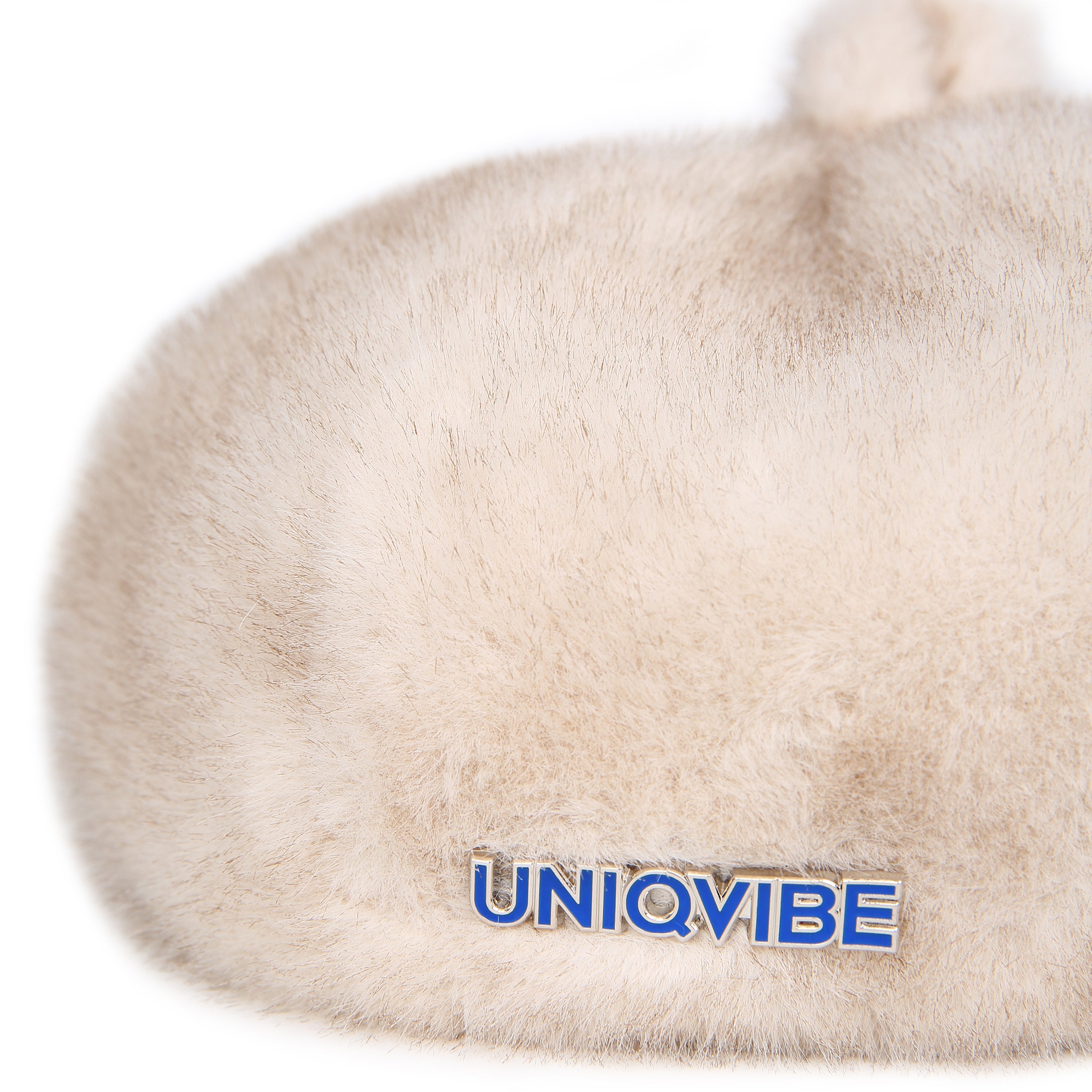 Faux Fur Imitation Mink lacquered Metal Brooch Beret Hat