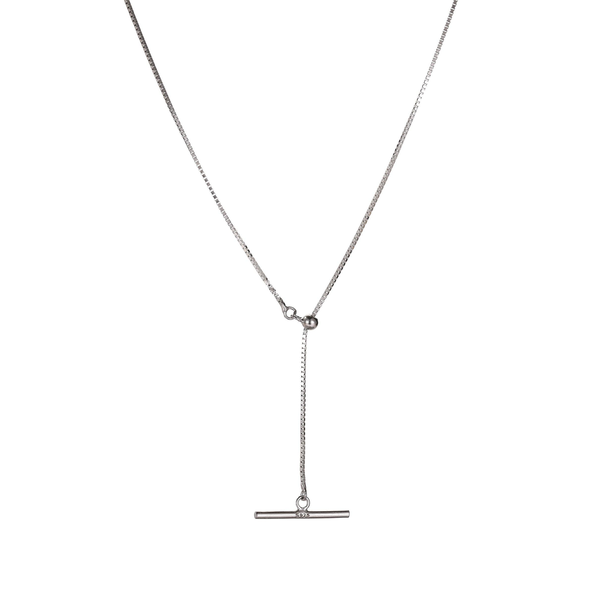 Adjustable Length Stick Sterling Silver Necklace - Uniqvibe