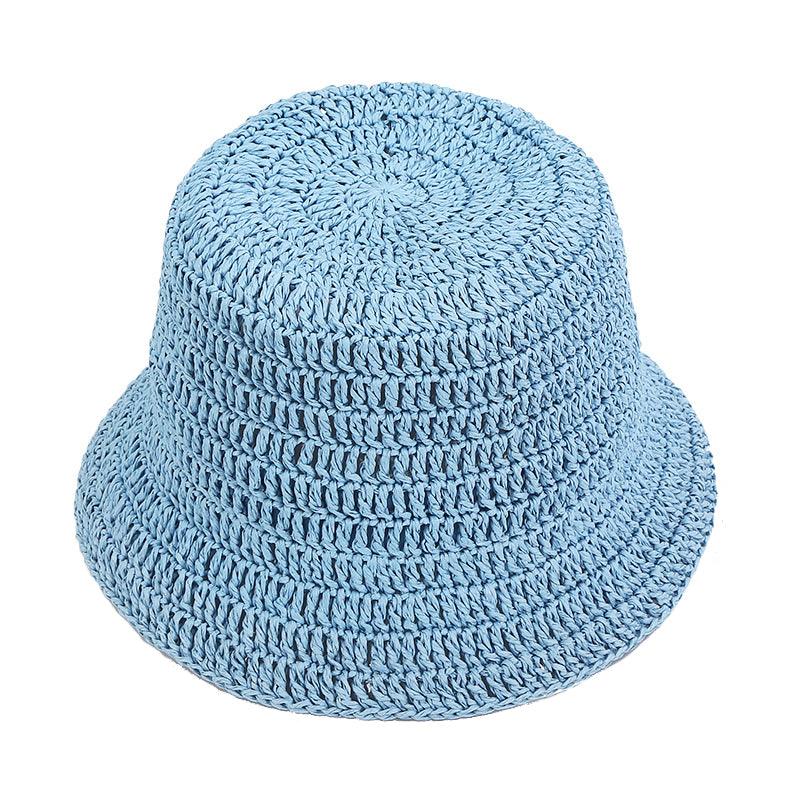 Blue Straw Beach Bucket Hat - Uniqvibe