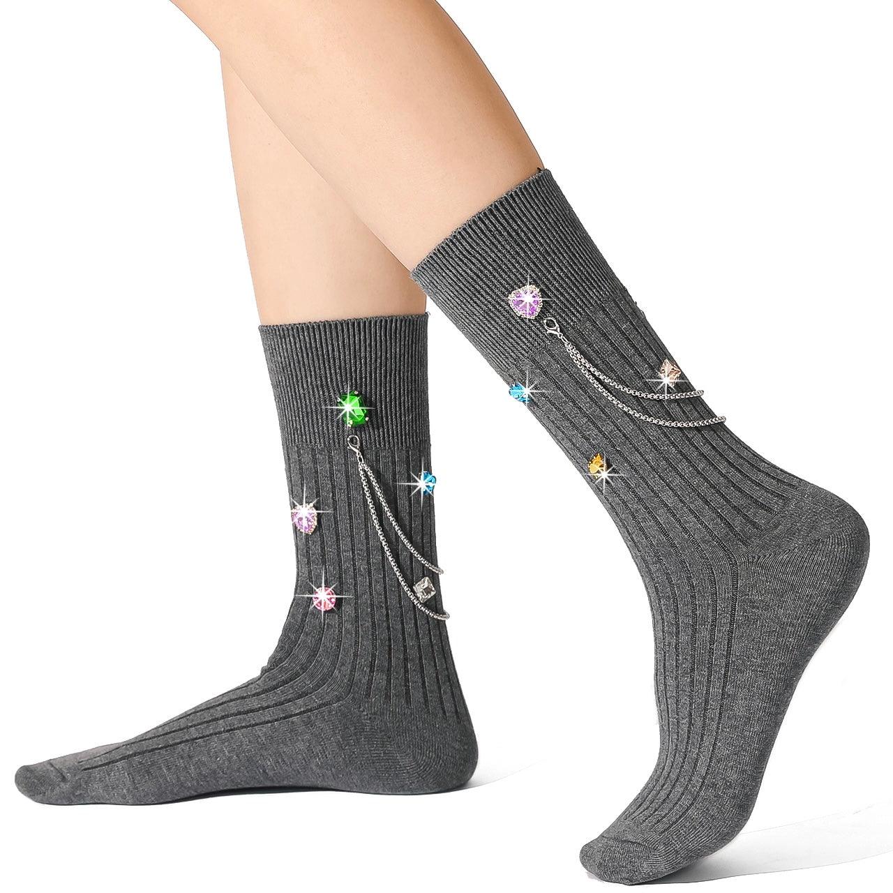 Colorful Diamond Cotton Short Socks - Uniqvibe