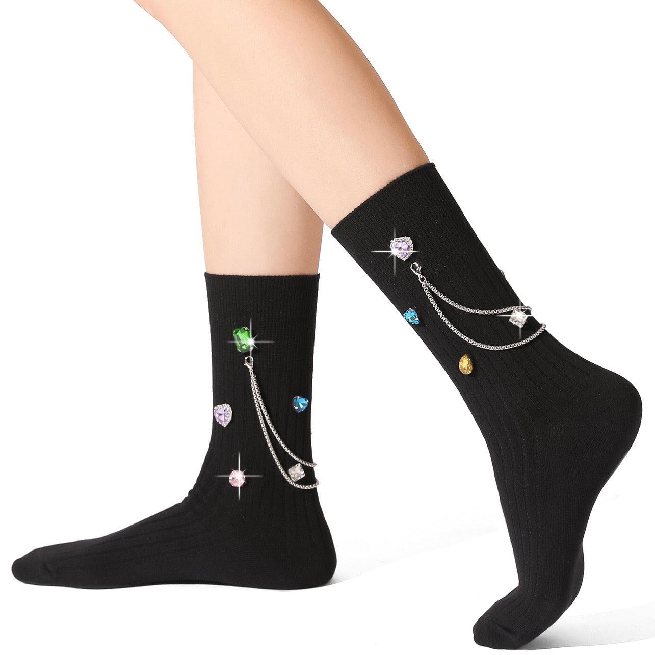 Colorful Diamond Cotton Short Socks - Uniqvibe