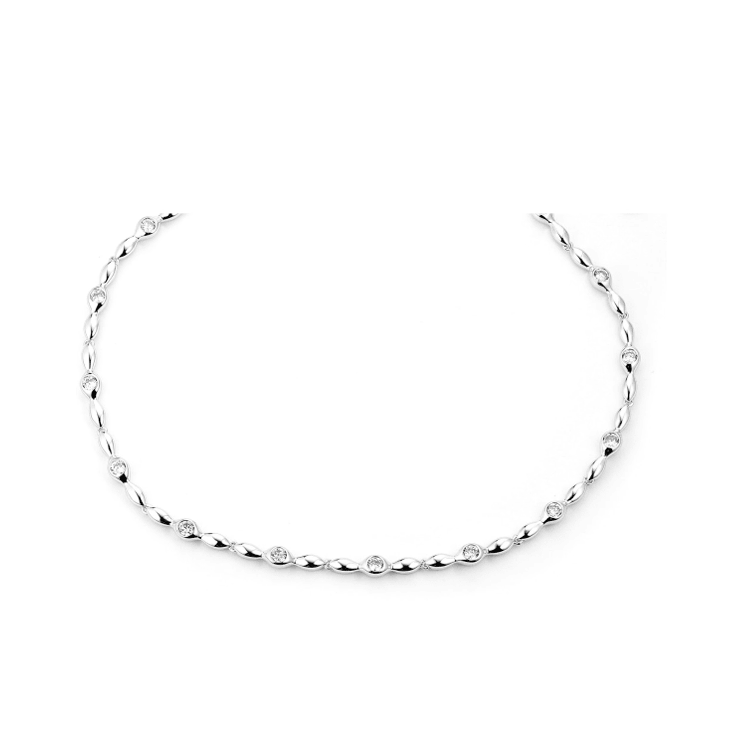 Crystal Eyes Stitching Simple Clavicle Chain Necklace - Uniqvibe