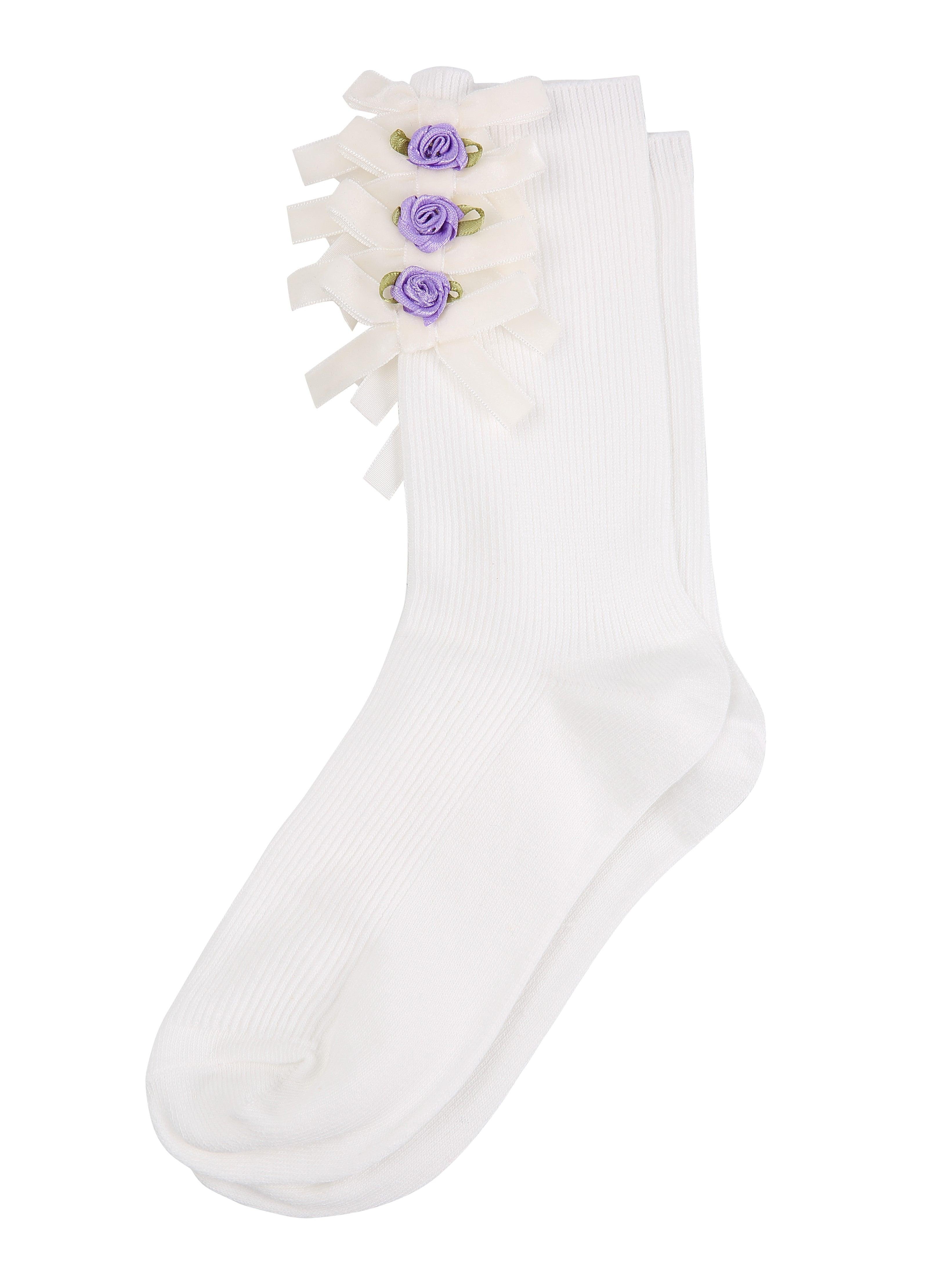 Flower Bowknot Cotton Short Socks - Uniqvibe
