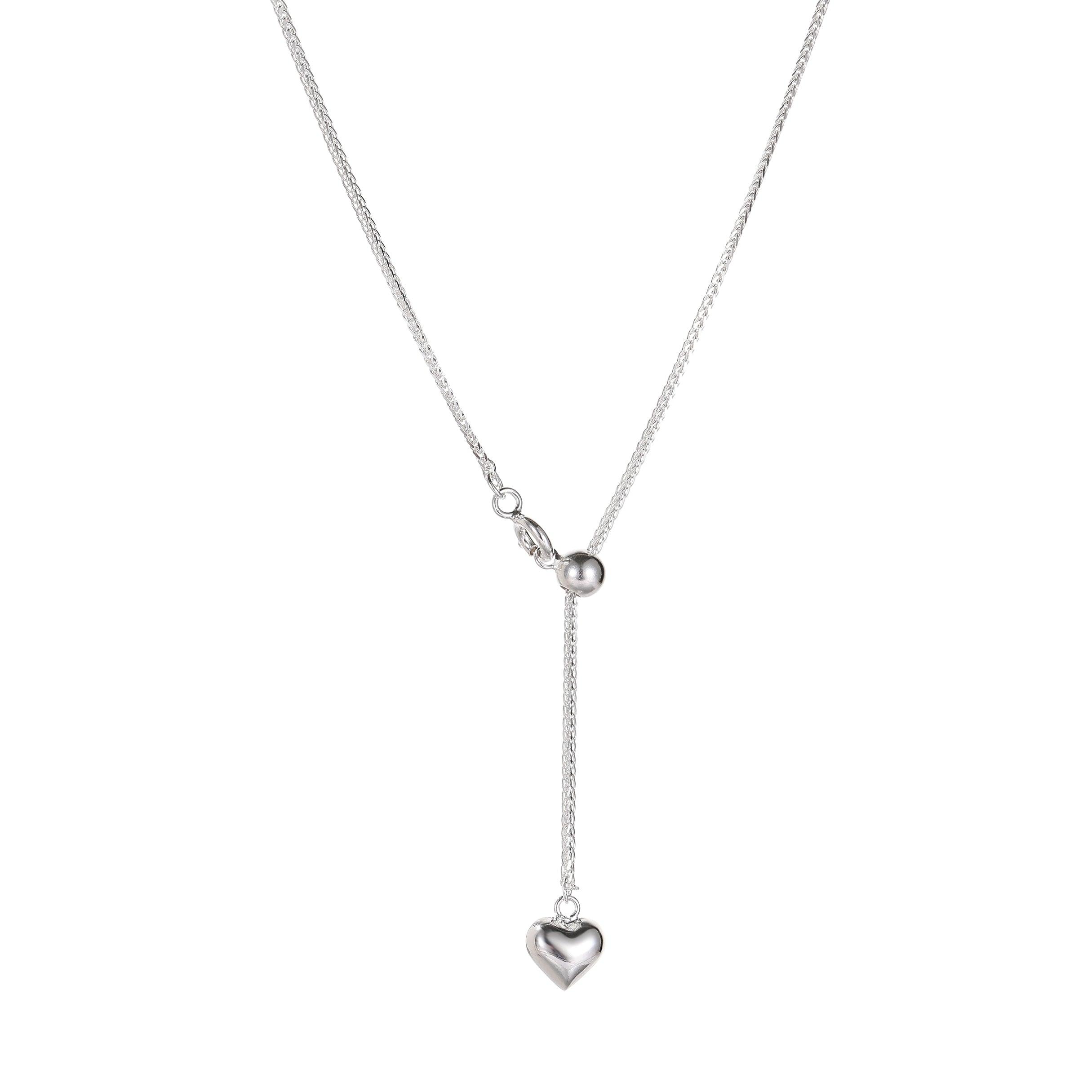Heart Adjustable Length Sterling Silver Necklace - Uniqvibe