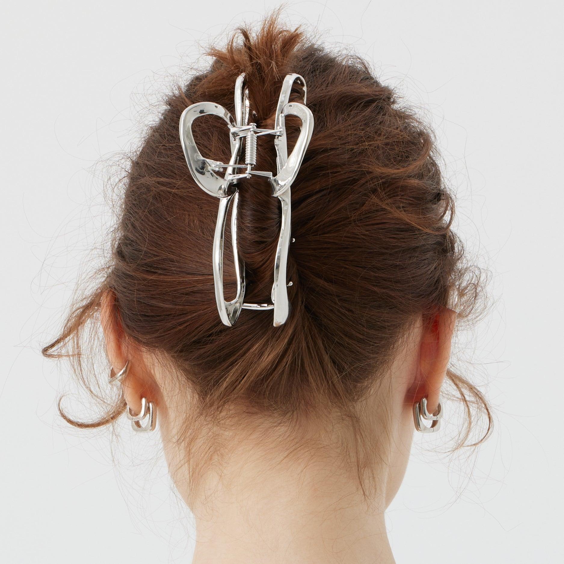 Metal Ribbon Hair Claw Clips - Uniqvibe