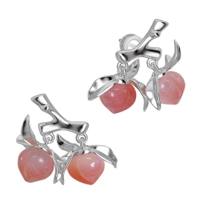Natural Agate Double Peaches Earrings - Uniqvibe