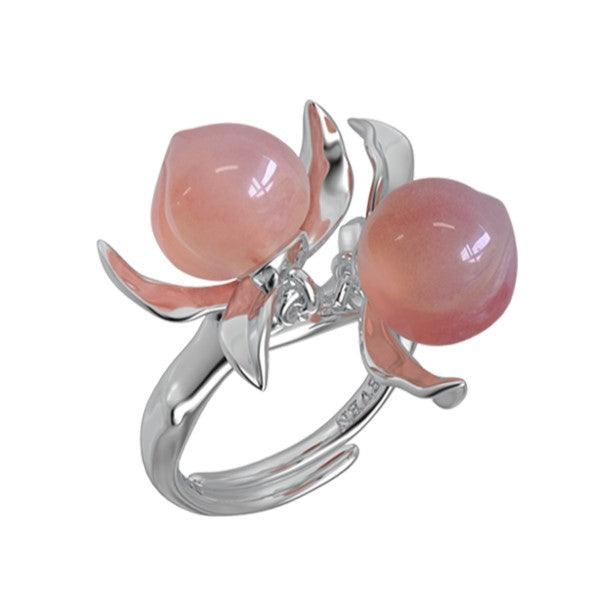 Natural Agate Double Peaches Ring - Uniqvibe