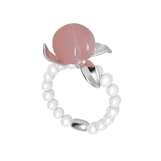 Natural Agate Peach Pearl Ring - Uniqvibe