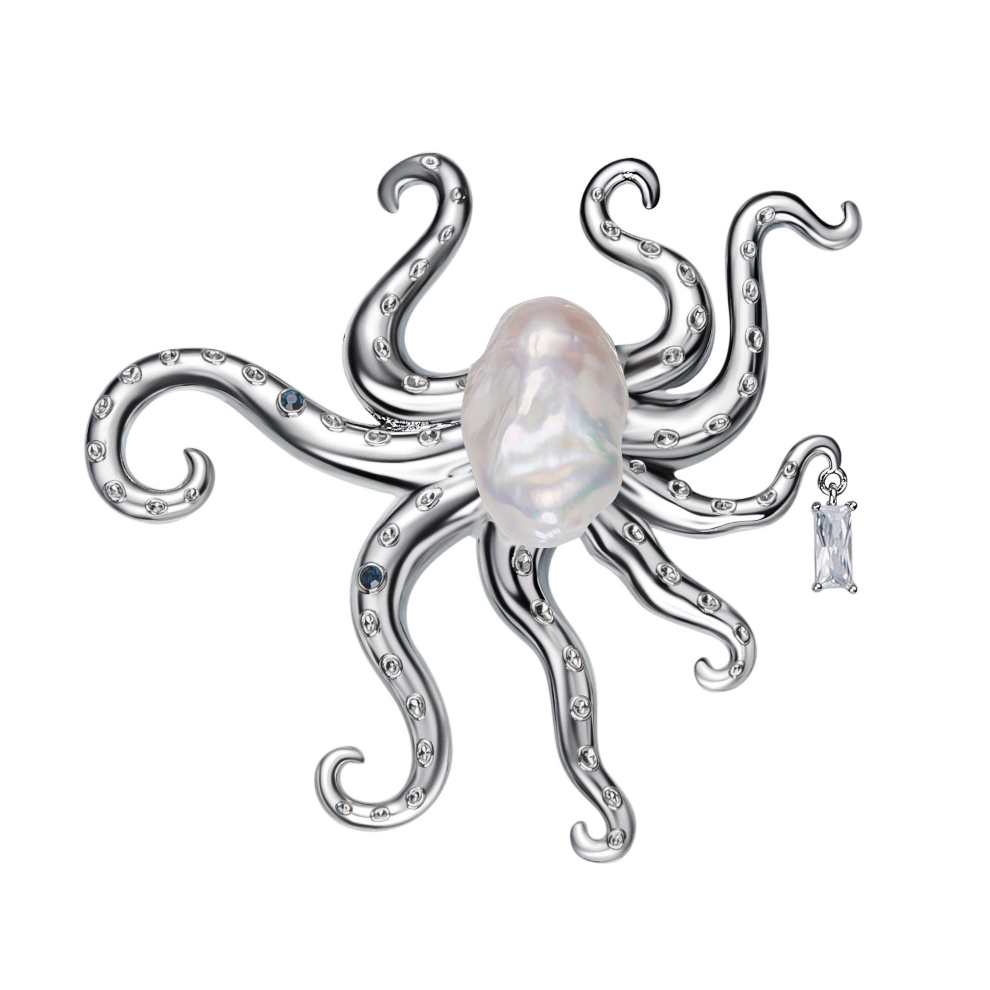 Octopus Baroque Pearl Brooch - Uniqvibe