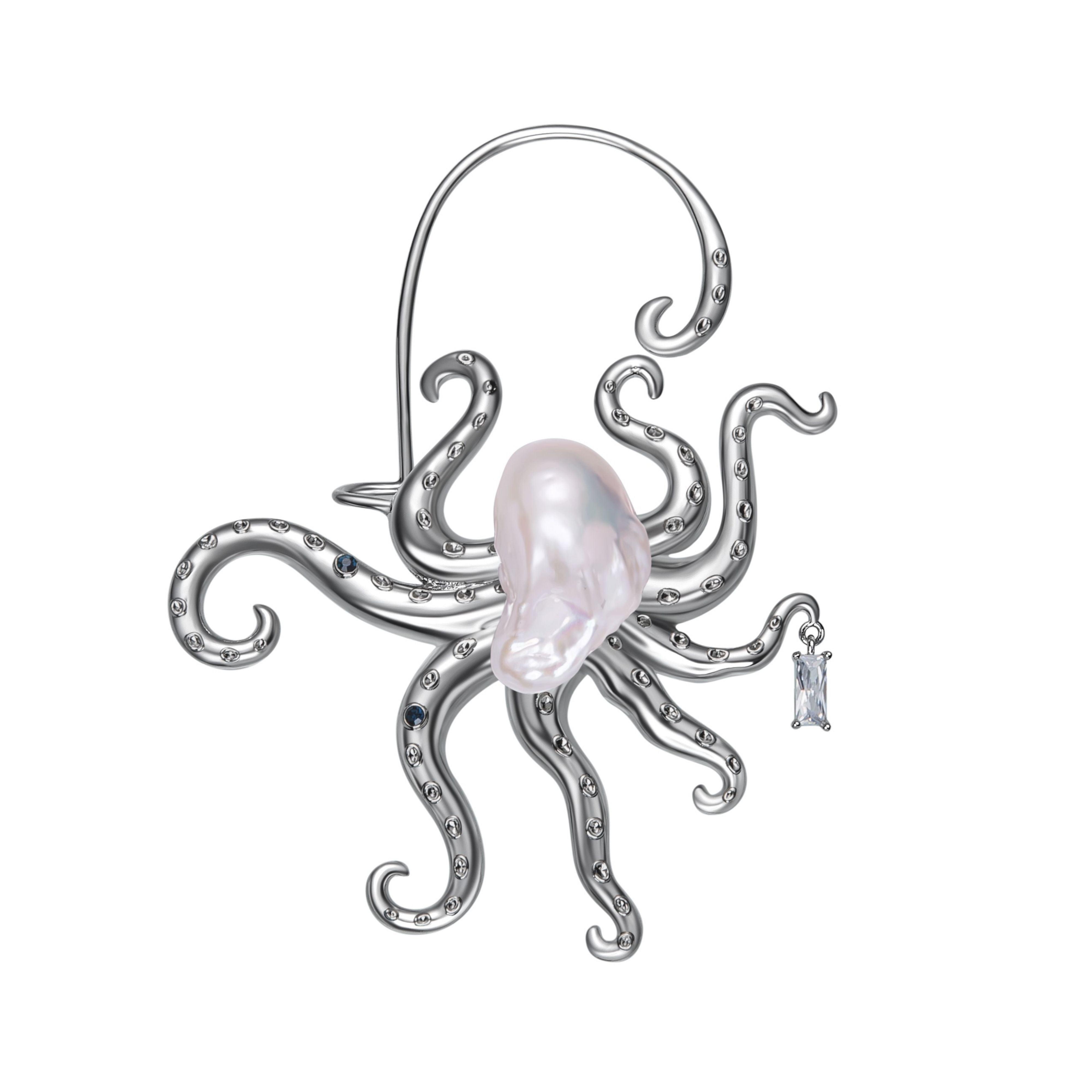 Octopus Baroque Pearl Ear Cuff - Uniqvibe