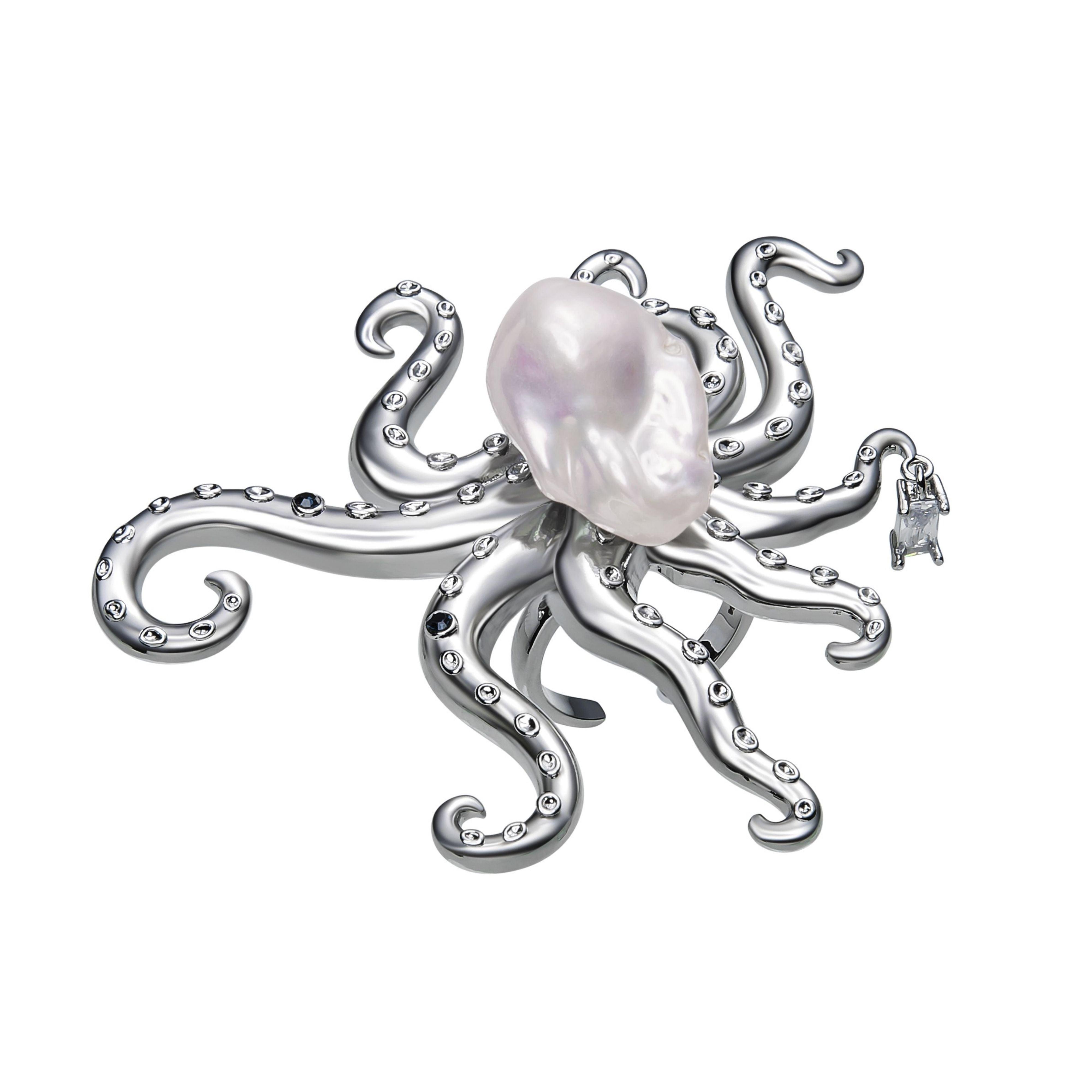 Octopus Baroque Pearl Ring - Uniqvibe