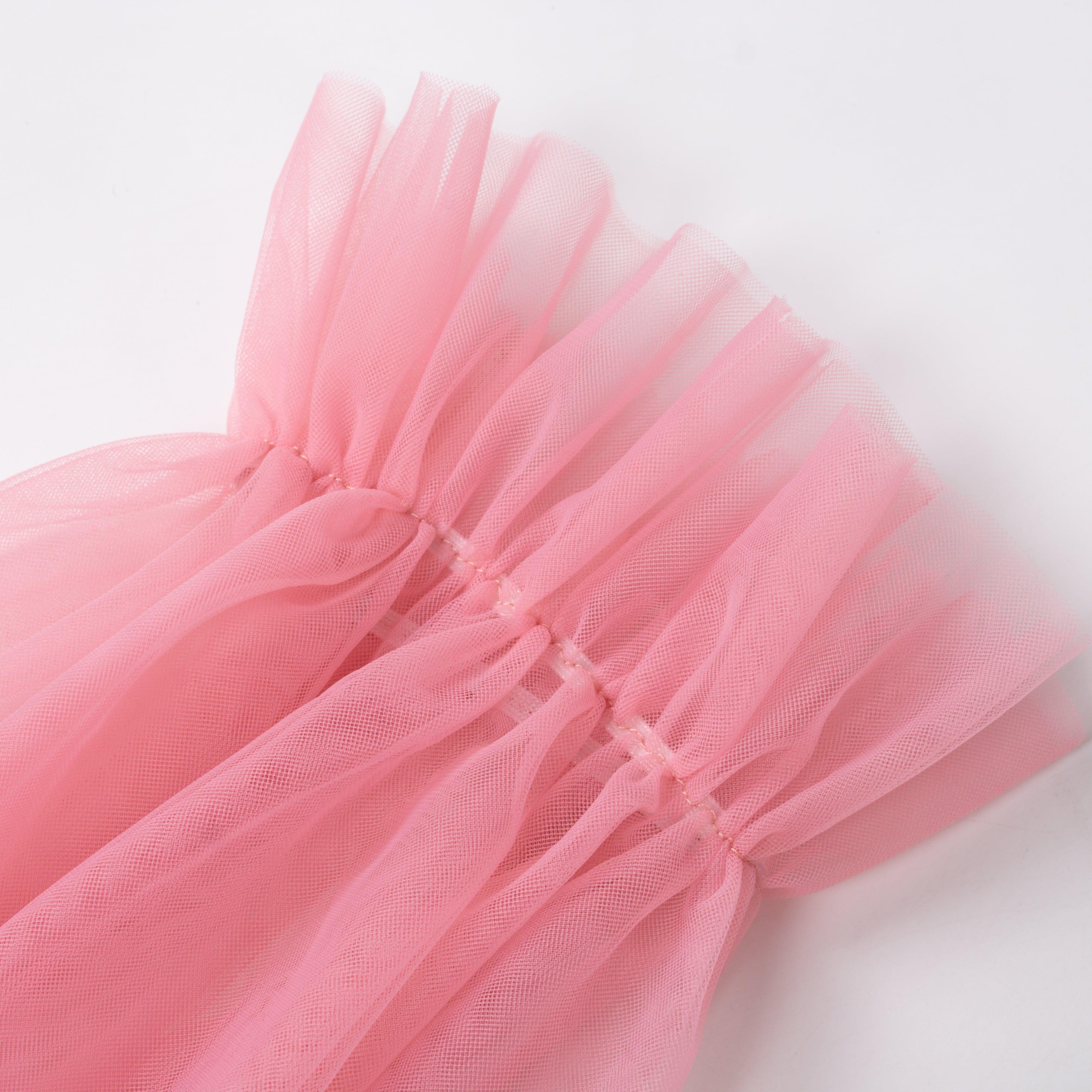 Pink Tulle Puff Sleeves - Uniqvibe