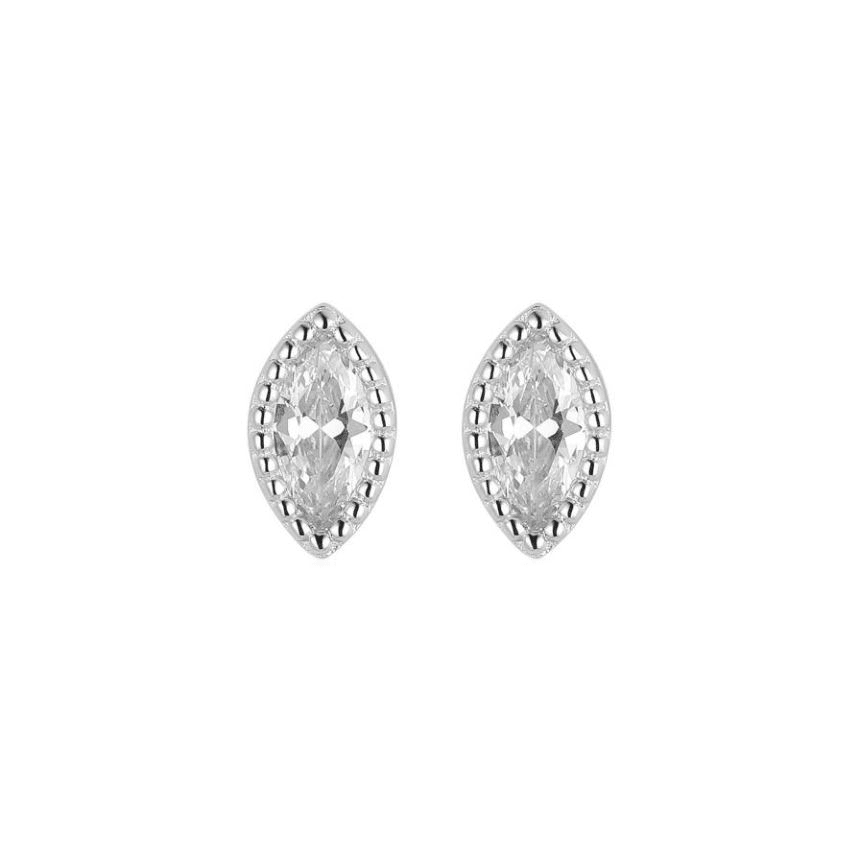 Simple Crystal Eye Sterling Silver Earrings - Uniqvibe