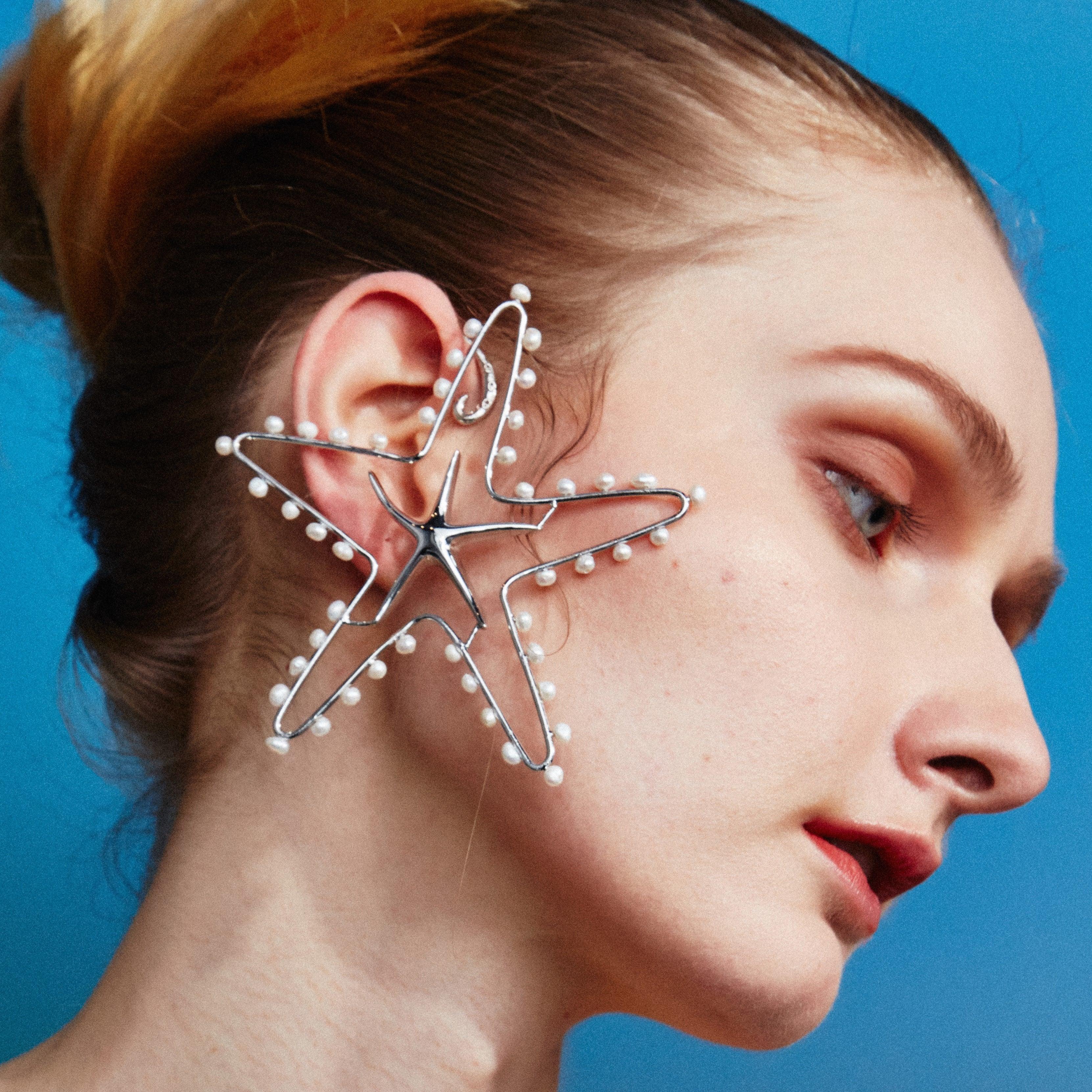 Starfish Baroque Pearl Ear Cuff - Uniqvibe