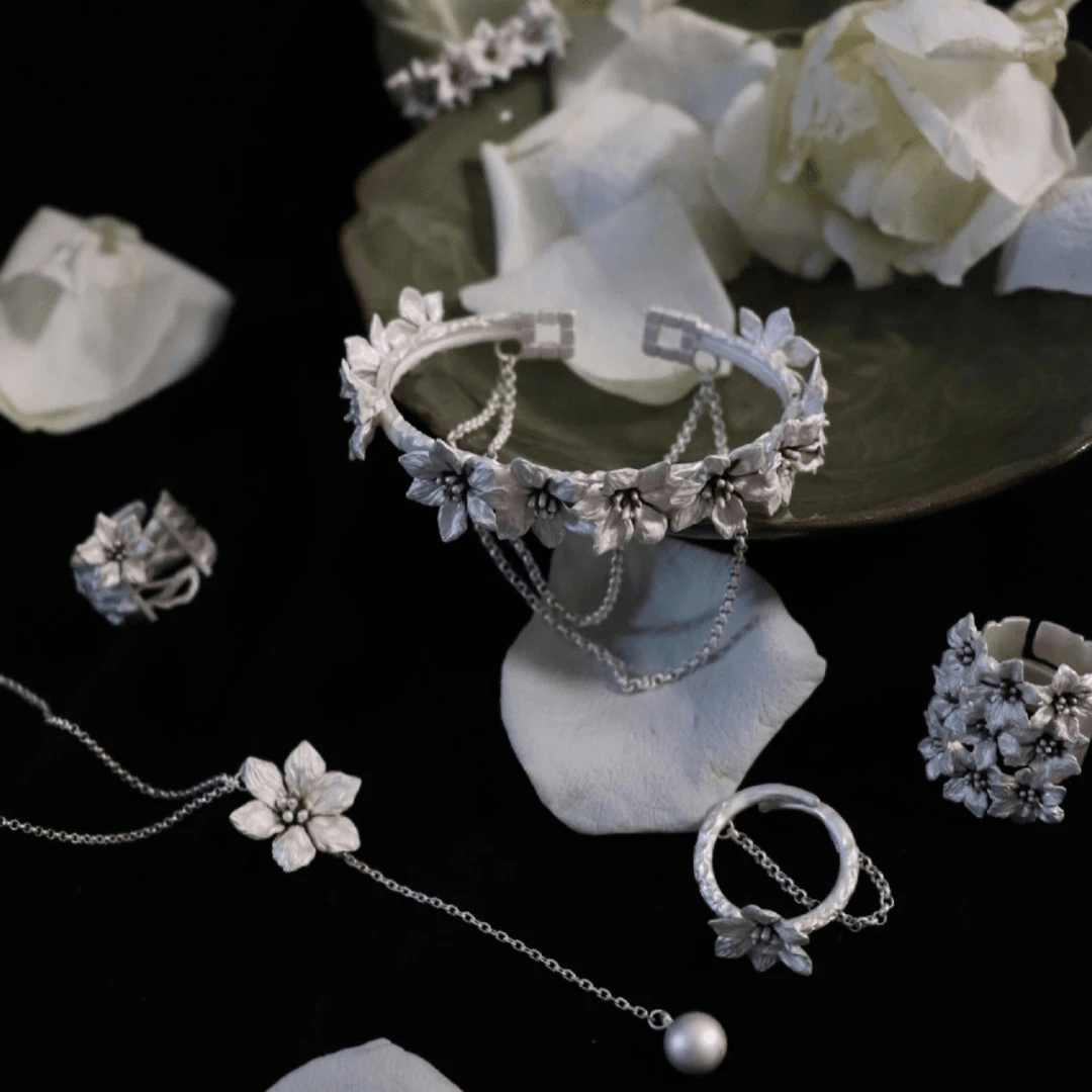 White Sterling Silver Spring Flower Earrings - Uniqvibe