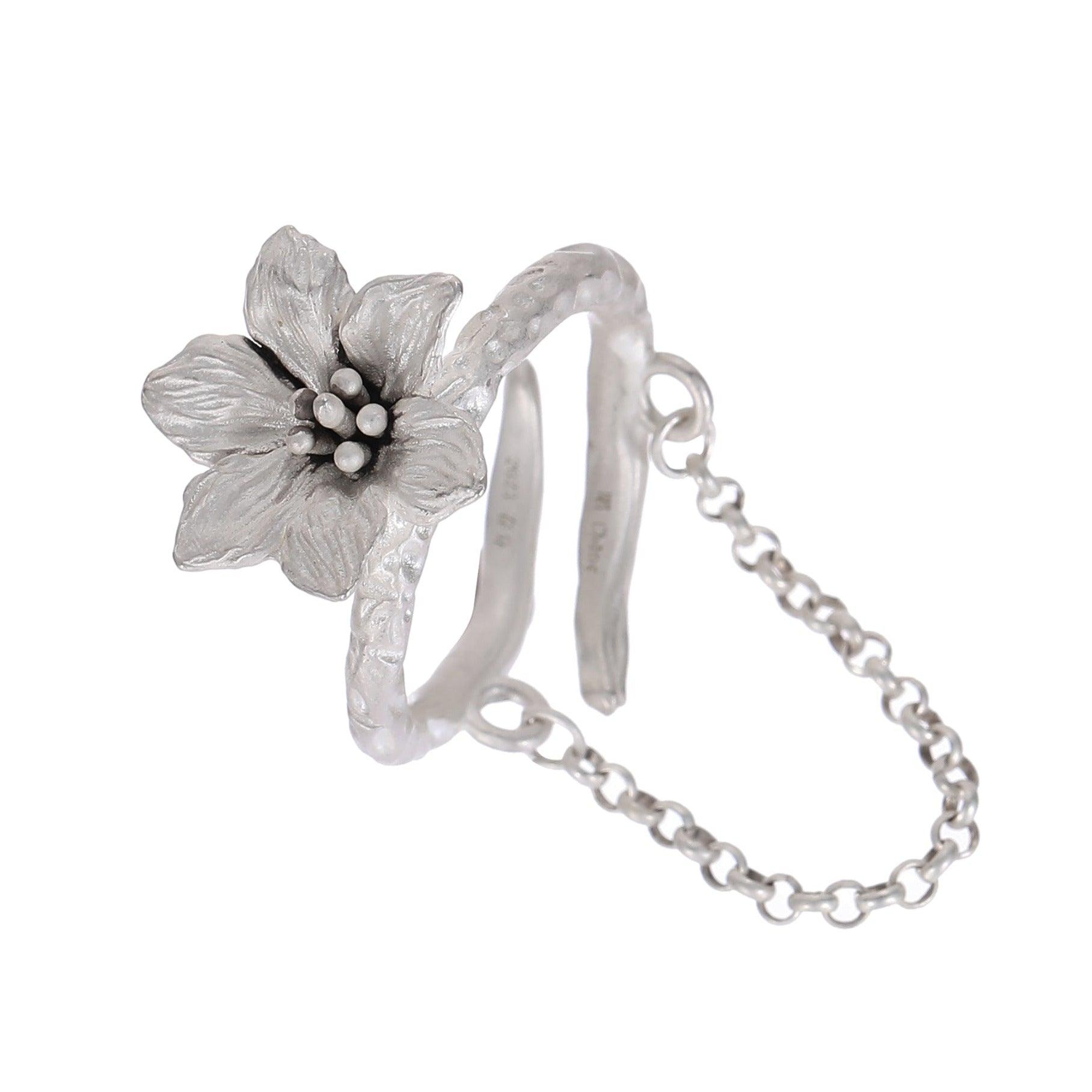 White Sterling Silver Spring Flower Ring - Uniqvibe