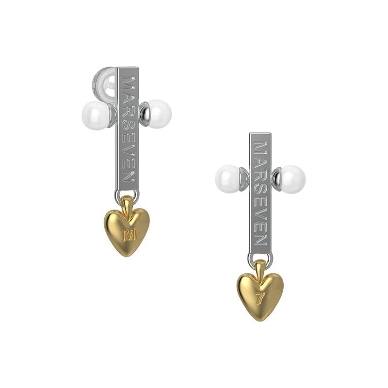 Cross Golden Heart Earrings - Uniqvibe