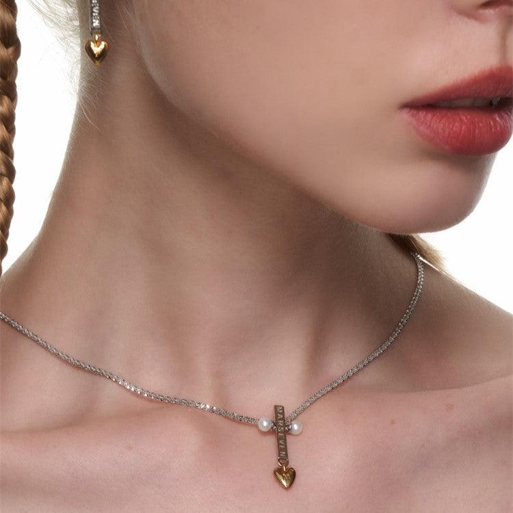 Cross Golden Heart Necklace - Uniqvibe