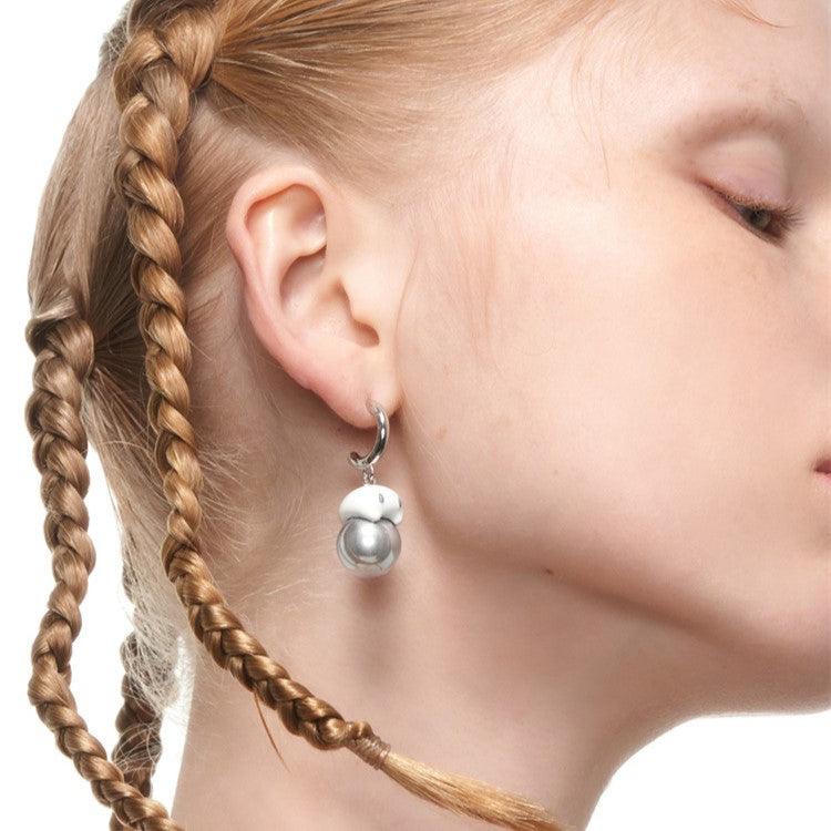 Grey Pearl Ghost Earrings/Ear Cuffs - Uniqvibe