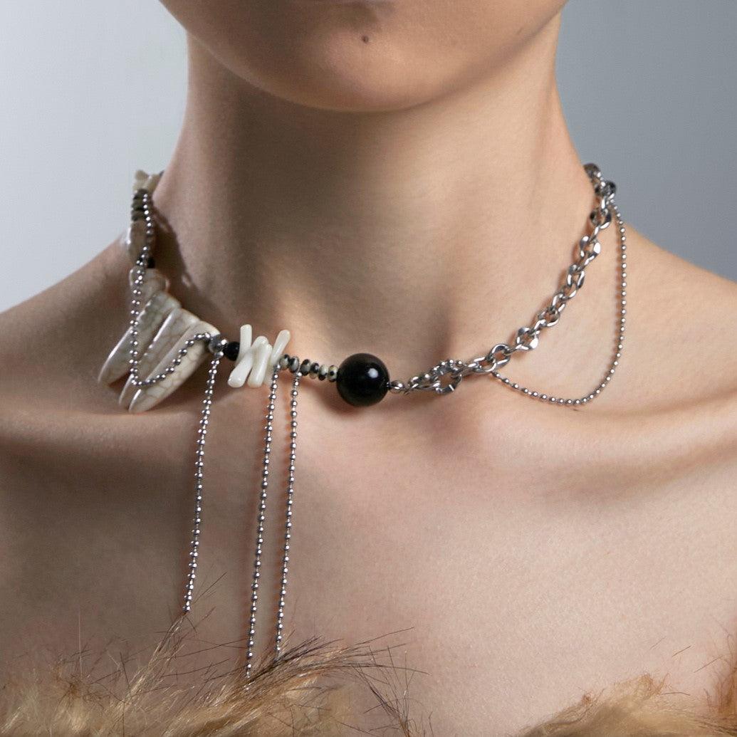 Long Tooth Skeleton Multi-layer Necklace - Uniqvibe
