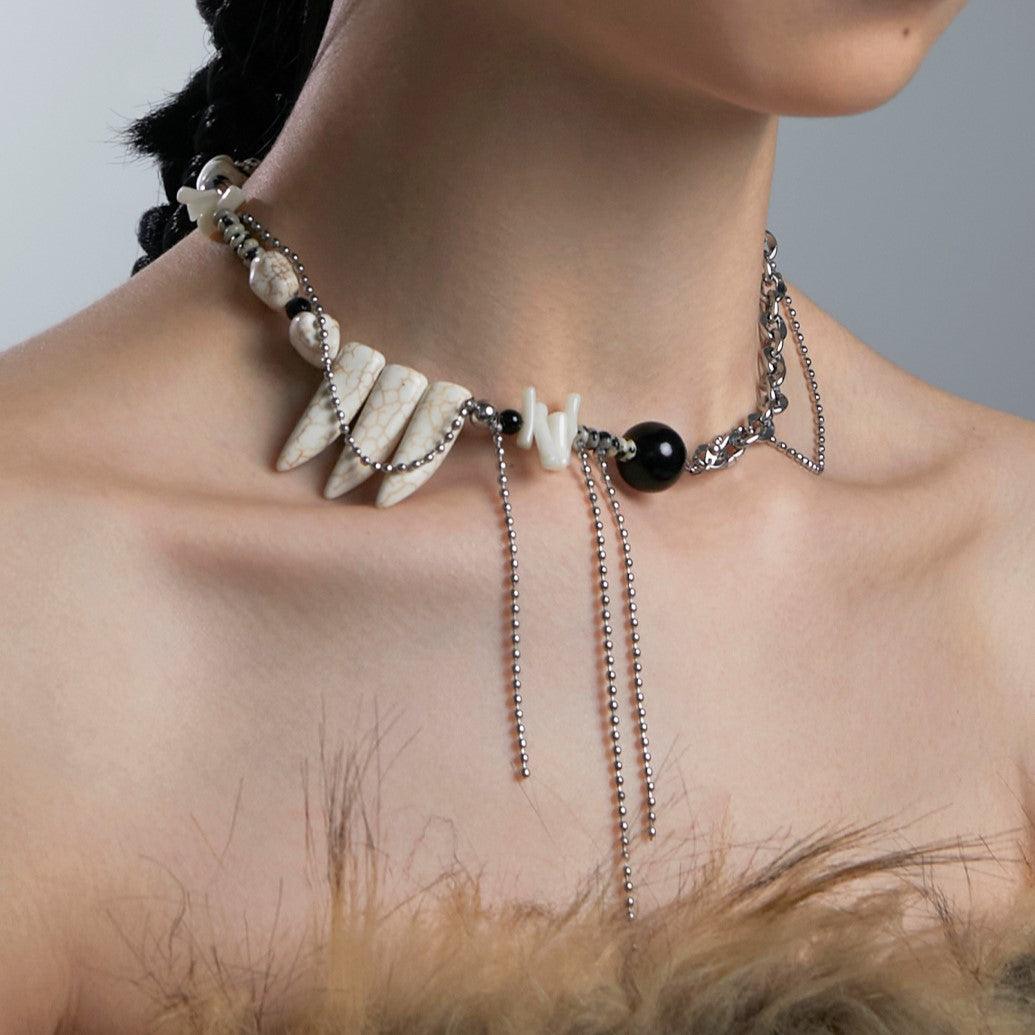 Long Tooth Skeleton Multi-layer Necklace - Uniqvibe